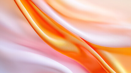 Naklejka premium Soft silk fabric in shades of orange and pink creates smooth, flowing texture that evokes elegance and warmth