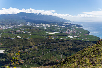 La Palma island Canary archipelago Spain Tazacorte and Los Llanos de Aridane from El Time viewpoint...