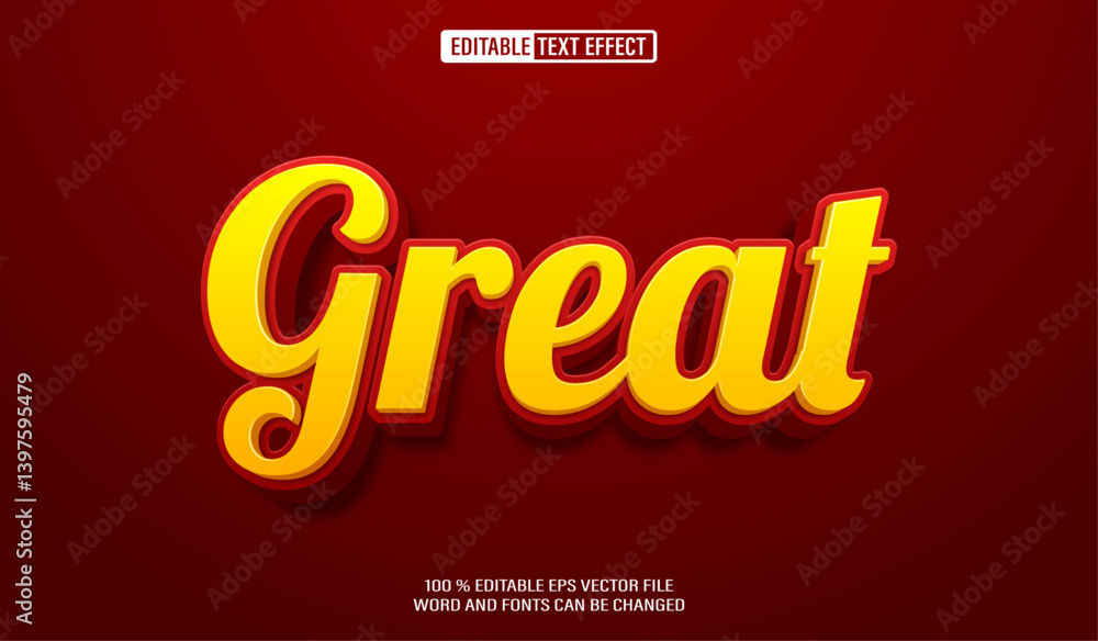 Fototapete editable 3d text style effect - great text effect template