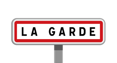 Panneau sur poteau de La Garde, Var, Provence-Alpes-Côte d'Azur