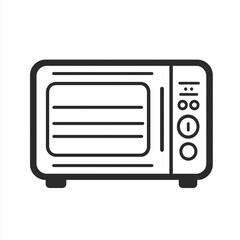 Microwave Solid Line Icon Isolated on White Background