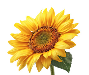 Fototapeta premium Sunflower blooming in nature bright isolated on transparent background, png