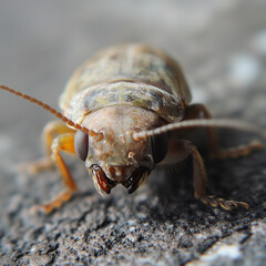 Flea Closeup on Solid Surface