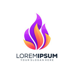 Abstract fire logo design