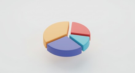 Obraz premium Colorful Pie Chart Showing Business Data Segmentation and Market Share