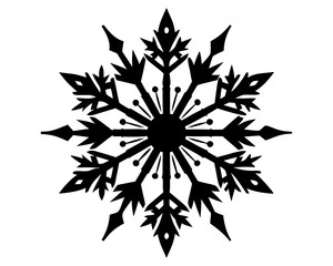 Christmas Snowflake Silhouette Vector Design, Snowflake SVG, Winter Icon