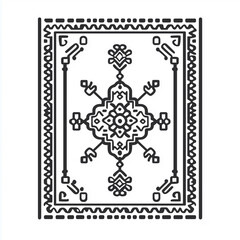 Rug Solid Line Icon Isolated on White Background