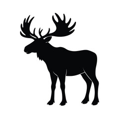 Moose Antlers Silhouette Vector Art