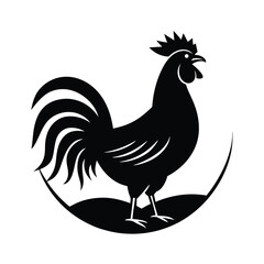 Rooster Sunrise Vector Illustration