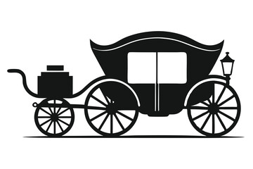 Fototapeta premium carriage silhouette logo white background