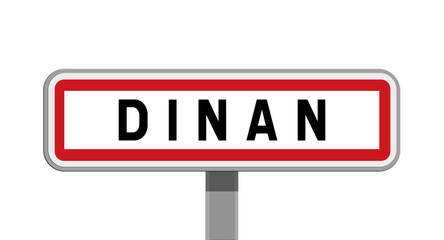 Panneau sur poteau de Dinan, Côtes-d'Armor, Bretagne