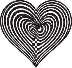 Obraz premium The Creative Pulse How Heart Shape Line Drawings Reflect the Artist Emotional State