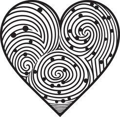 Obraz premium Lines of Passion The Creative Process Behind Heart Shape Line Drawings