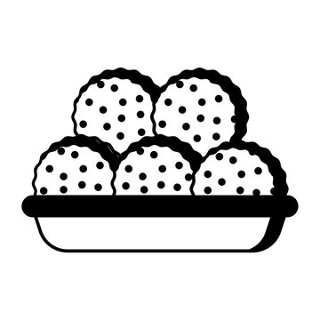 Reiberknodel simsim vector icon design, German cuisine symbol, Germany Serving Platter sign, European gastronomy food culture stock illustration, Kartoffelklosse stuffed with croutons concept