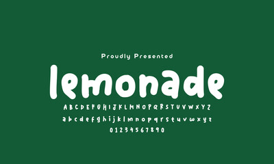 Vector Illustration Playful Handmade Typography. Font For Kids and Games. Kids style colorful font design, playful childish alphabet, letters and numbers vector illustration