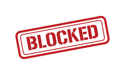 BLOCKED red stamp text vector, rubber stamp