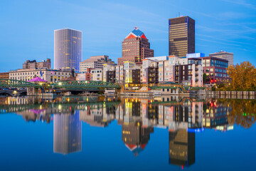 Rochester, New York, USA Cityscape on the Genesee River