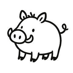 Fototapeta premium Cute Boar Illustration