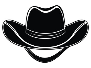 Black cowboy hat vector illustration, a western fashion accessory