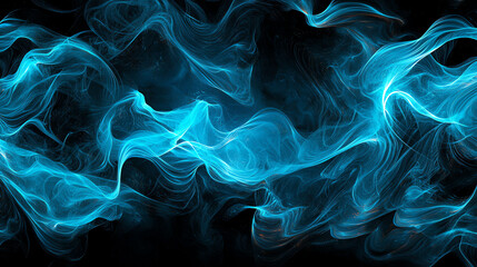 Fototapeta premium Abstract Background Glowing Blue Wavy Lines and Dynamic Flow