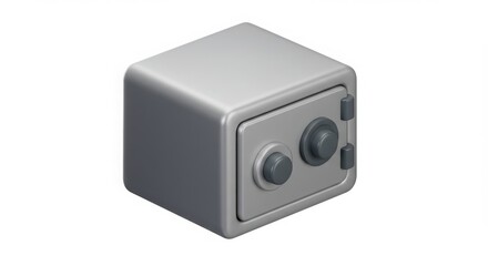 Isolated Safe Box Illustration Representing Security Protection and Financial Savings