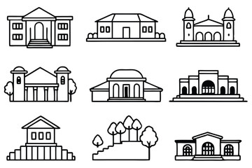 Fototapeta premium Different Types of Villas Vector Set