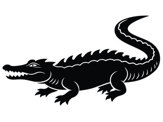 Isolated green crocodile reptile vector on white background