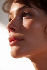close-up of person's side face , skin care beauty concept