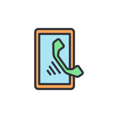 Call app colored icons, minimalist vector illustration ,simple transparent graphic element .Isolated on white background