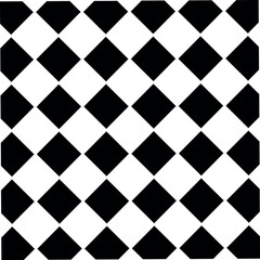 Checkerboard Pattern - Black and White Geometric Diagonal Rhombus Design, Seamless Repeat Texture for Backgrounds and Surfaces