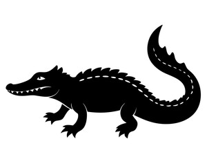 Crocodile Silhouette Vector Design, Crocodile SVG, Crocodile Icon