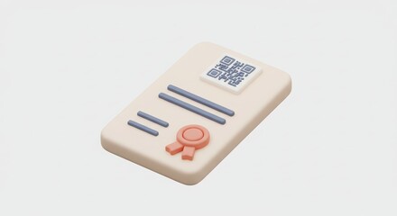 Official Document with Qr Code and Seal for Business Certification