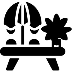 Summer Vacation Glyph Icon