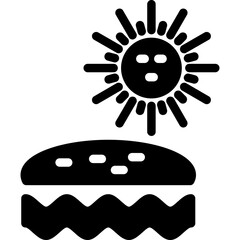 Summer Sunset Glyph Icon