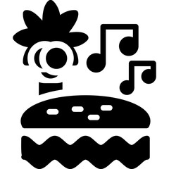 Beach Music Glyph Icon