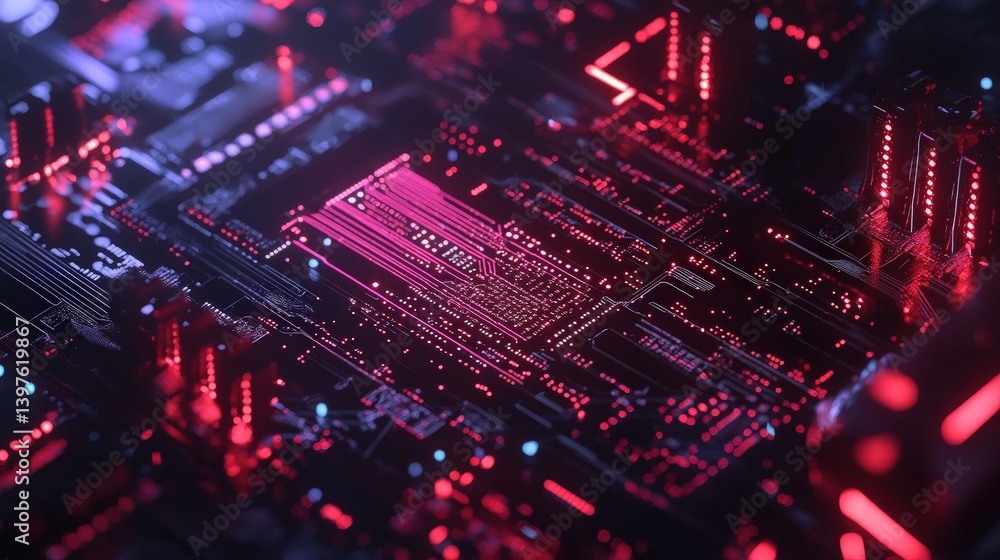 Aufkleber ai concept showcasing robotic elements, deep learning circuits, and futuristic artificial intelligen