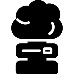 Cloud Storage Glyph Icon