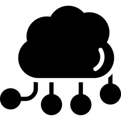 Cloud Networking Glyph Icon