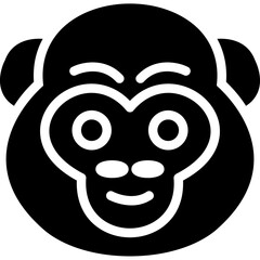 Monkey Glyph Icon