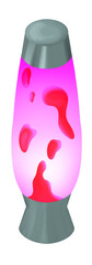 Lampe à lave rétro violette et rouge – style années 70