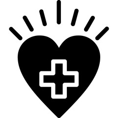 Fototapeta premium Medical Heart Glyph Icon