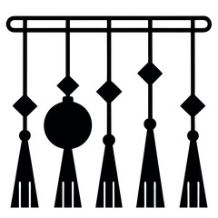 Modern pendant light design with decorative tassels.