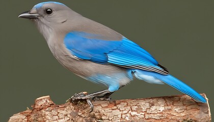 Blue Bird on Log, Nature