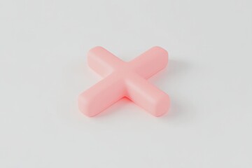 Obraz premium Pink cross symbol, 3D render
