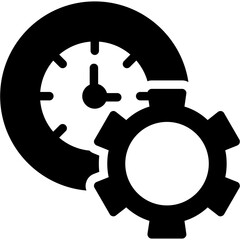 Time Productivity Glyph Icon