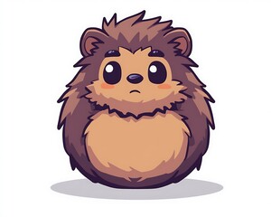 Fototapeta premium An Adorable Cartoon Hedgehog Displaying a Slightly Concerned Expression