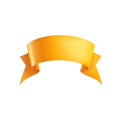 A vibrant, golden ribbon banner, elegantly displayed against a white isolated background, perfect for showcasing messages or promotions in various designs.