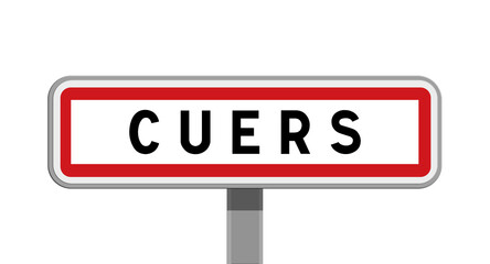 Panneau sur poteau de Cuers, Var, Provence-Alpes-Côte d'Azur