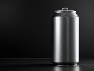 3D mock up of alluminium can isolated on black
