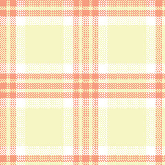 Elegant Seamless Tartan featuring Pastel peachy pink and Dark ivory Textile Design